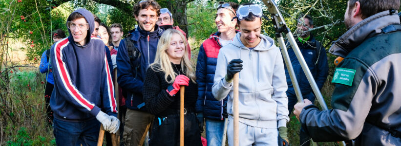 Les étudiants en chantier